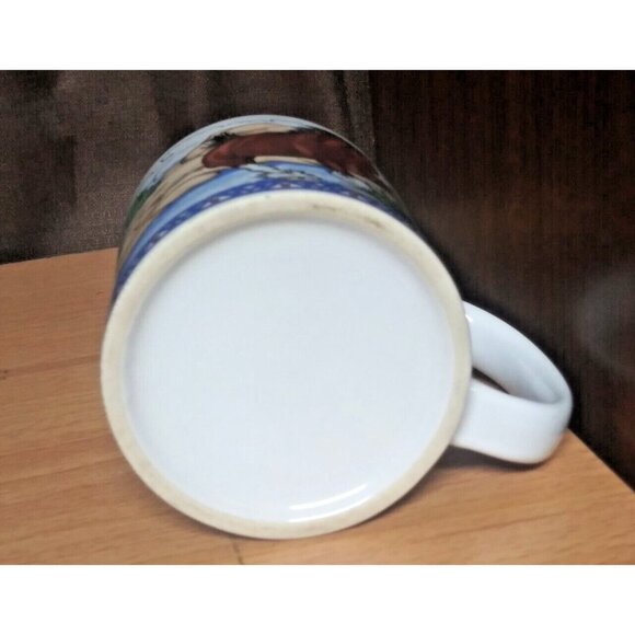 Vintage Coffee Mug 1995 Clysdale Horses Farmyard Equestrian mug Busch Gardens - Picture 7 of 8
